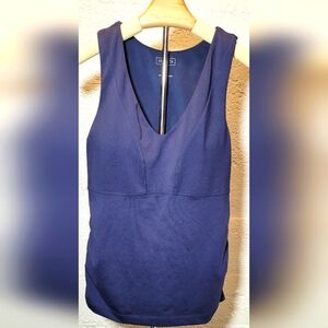 Athleta Daydreamer Blue Fitted Sleeveless Tank Top With Built In Bra 34D